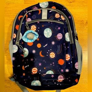 Cat & Jack Kid’s Space backpack. 17”. Includes matching lunchbox and bag.